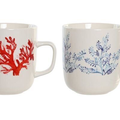 Mug Porcelana 11,5X8,5X10 380Ml, Coral 2 Surt. PC204209