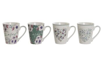 MUG PORCELAINE 12,5X9X11 310 FLEURS 4 ASSORTIMENTS. PC207760 1