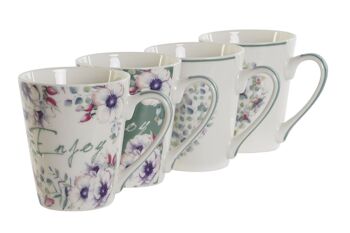 MUG PORCELAINE 12,5X9X11 310 FLEURS 4 ASSORTIMENTS. PC207760 2