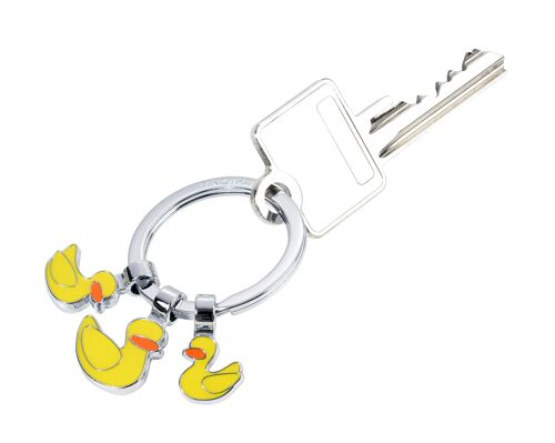 Schlüsselanhänger mit 3 Anhängern | gelbe Enten | DUCK