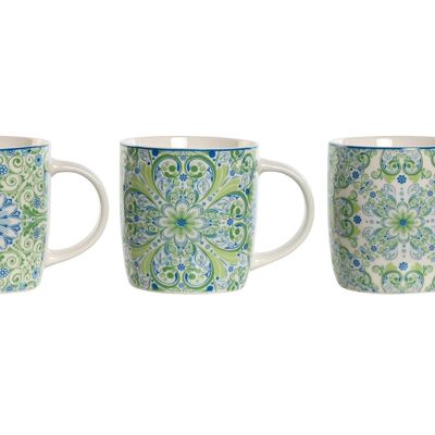 MUG PORCELANA 12X8,5X9 350ML, AZULEJOS 3 SURT. PC202614