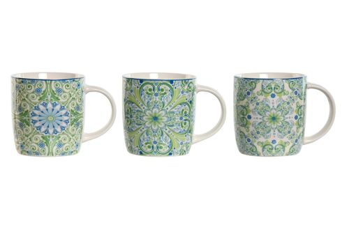 Mug Porcelana 12X8,5X9 350Ml, Azulejos 3 Surt. PC202614