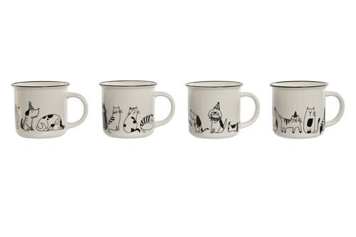 Mug Porcelana 13X9,5X9 355Ml, Gatos 4 Surt. PC209500