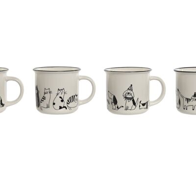 Mug Porcelana 13X9,5X9 355Ml, Gatos 4 Surt. PC209500