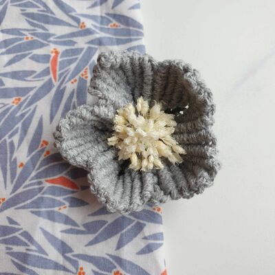 Gray Flower Barrette