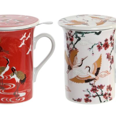 MUG INFUSIONES PORCELANA 11X8,5X11 280ML ORIENTAL PC202554