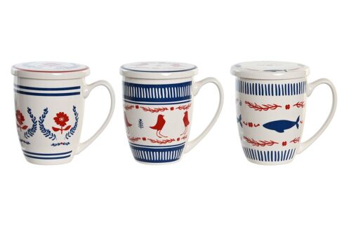 MUG INFUSIONES PORCELANA 12X9X11 380ML 3 SURT. PC204199