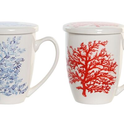 MUG INFUSIONES PORCELANA 12X9X11 380ML CORAL 2 SUR PC204210