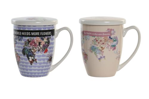 MUG INFUSIONES PORCELANA 12X9X11 380ML, 2 SURT. PC200767