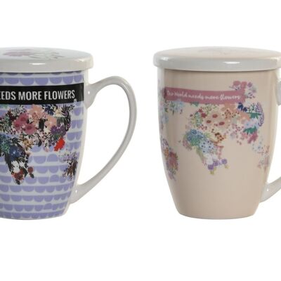 MUG INFUSIONES PORCELANA 12X9X11 380ML, 2 SURT. PC200767