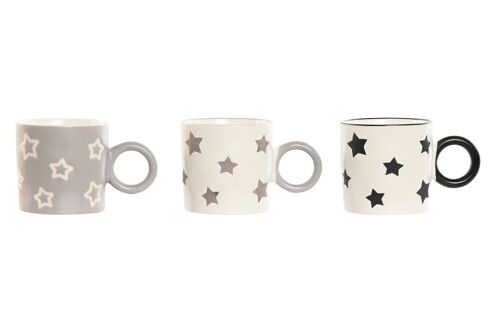 Mug Porcelana 8X7,7X8 340Ml Estrellas 3 Surt. PC213014