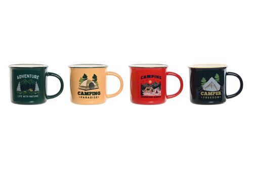 Mug Porcelana 9,4X8,7X8 340Ml Camping 4 Surt. PC213009