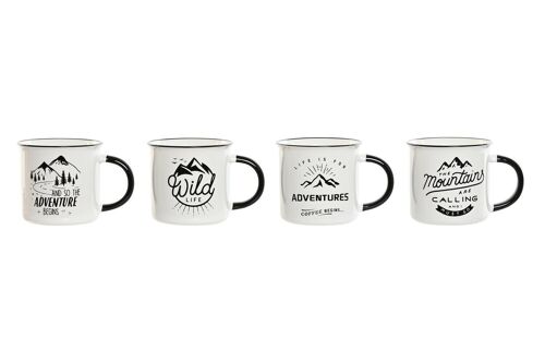 Mug Porcelana 9,4X8,7X8 340Ml Camping 4 Surt. PC213013