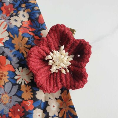 Burgundy Flower Barrette