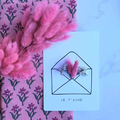 Tarjeta floral rosa “Te amo”