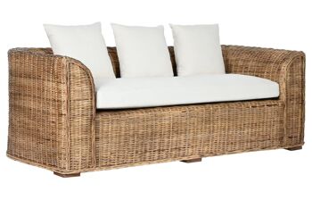 CANAPÉ RATAN 174X88X69 AVEC COUSSINS EN COTON NATUREL MB210561 7