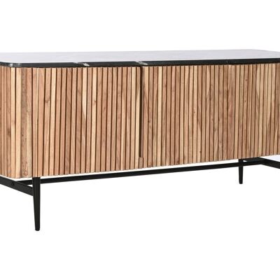 MEUBLE TV EN MARBRE ACACIA 145X45X60 72.40 NOIR MB207417