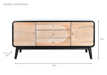 MEUBLE TV EN BOIS 120X50X58 NOIR MB204971 2