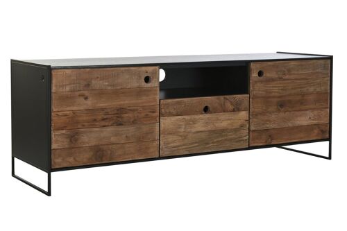 MUEBLE TV MADERA RECICLADA PINO 144,5X40X51 NEGRO MB199001