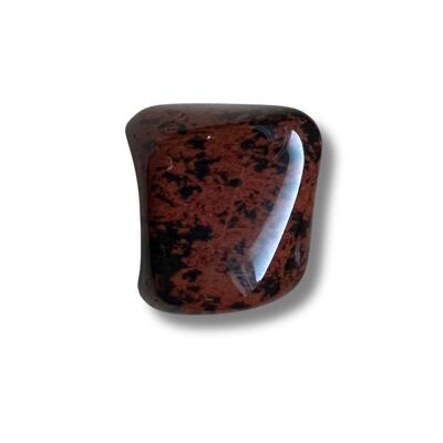“Link to the Earth” tumbled stone in Mahogany Obsidian