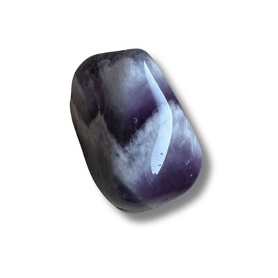“Superior Guidance” tumbled stone in Zebra Amethyst