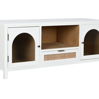 Mueble Tv Paulownia Cristal 120X40X50 Blanco MB210685