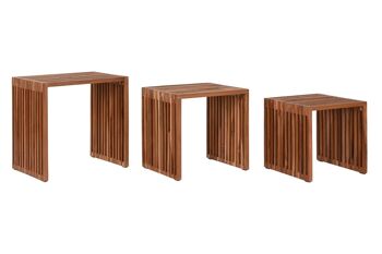 TABLE AUXILIAIRE SET 3 TECK 40X40X40 13.00 NATUREL MB211303 1