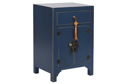 Mesita De Noche Abeto Mdf 45X34X66 Oriental Azul MB208304