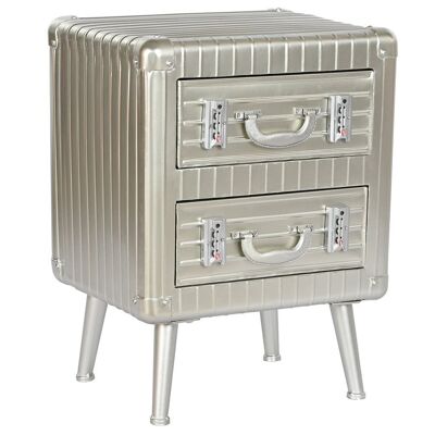 METAL MDF NIGHTTABLE 46X39X63 SILVER MB210125