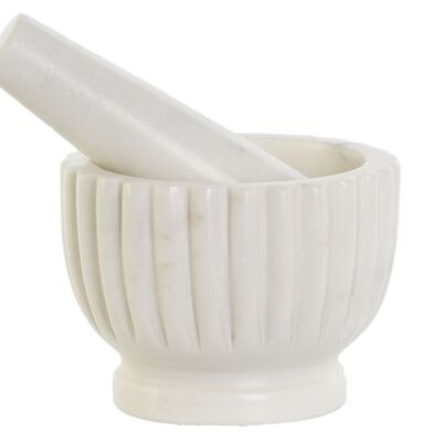 MARBLE MORTAR 10X10X8 WITH NATURAL WHITE MALLET PC208874