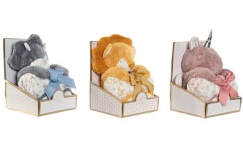 Ensemble de couvertures en peluche 2 polyester 75X100X30, 3 assortiments. BE210608 NO11 4