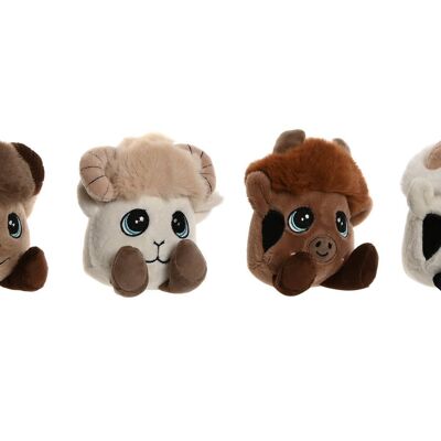 PELUCHE POLIESTERE 12X10X14 ANIMALI 4 ASSORT. PE212714