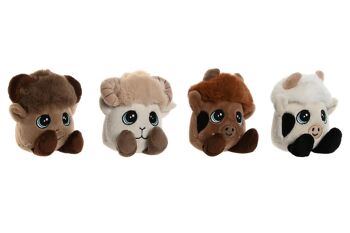 PELUCHE POLYESTER 12X10X14 ANIMAUX 4 ASSORT. PE212714 1