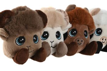 PELUCHE POLYESTER 12X10X14 ANIMAUX 4 ASSORT. PE212714 2