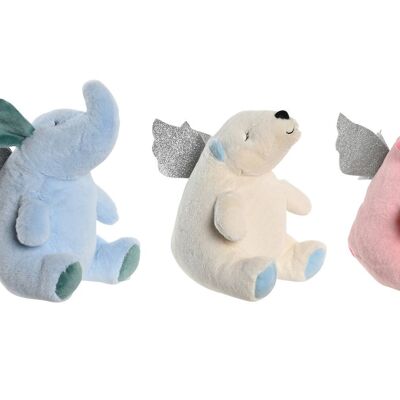 PELUCHE POLYESTER 14X10X18 ANIMAUX AILES 3 ASSORTIMENTS. PE205618