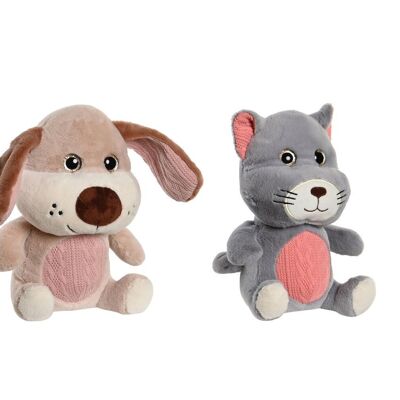 PELUCHE POLYESTER 15X15X23 ANIMAUX 3 ASSORTIMENTS. PE205612