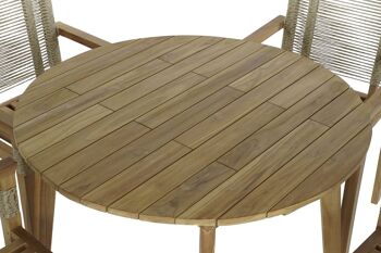 SET DE TABLE 5 CORDE TECK 100X100X76 55X60X90 NATUREL MB204124 2