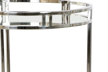 TABLE AUXILIAIRE EN VERRE ACIER 42X42X61 CHROME MB182425 3