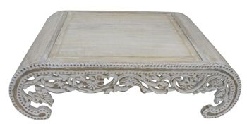 TABLE D'APPOINT MANGUE 121X83.8X35.5 DÉCAPAGE BLANC MB201002