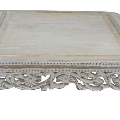 TABLE D'APPOINT MANGUE 121X83.8X35.5 DÉCAPAGE BLANC MB201002