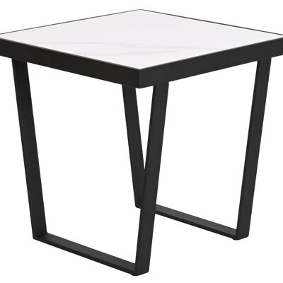 TABLE AUXILIAIRE EN MÉTAL PIERRE FRITTÉ 50X50X50 MB208955