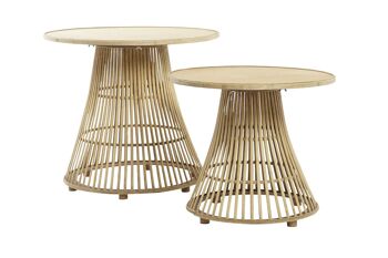 TABLE D'APPOINT SET 2 BAMBOU 61X61X54 NATUREL MB203054 3