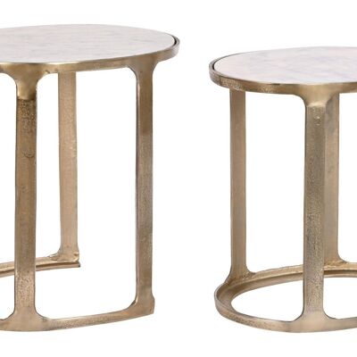 AUXILIARY TABLE SET 2 MARBLE 55X39X56 OVAL MB208495