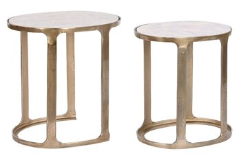 Table d'appoint Set 2 Marbre 55X39X56 Ovale MB208495 NO11 1