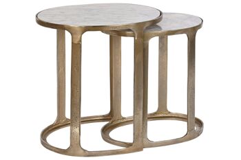 Table d'appoint Set 2 Marbre 55X39X56 Ovale MB208495 NO11 4