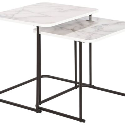 AUXILIARY TABLE SET 2 MDF 51X43X49 SIMIL MARBLE MB208393