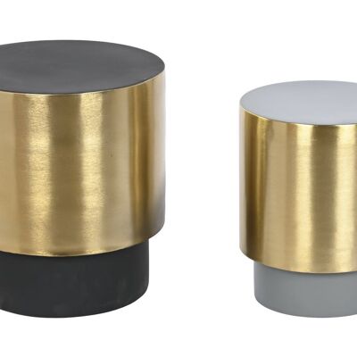 SIDE TABLE SET 2 METAL 35.5X35.5X40 PATINATED MB208622
