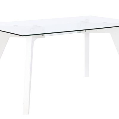 MESA COMEDOR CRISTAL MDF 160X90X75 TEMPLADO BLANCO MB207701