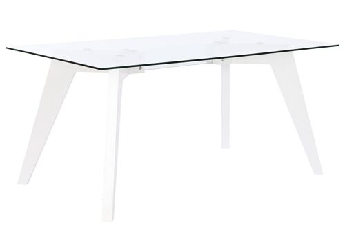 Mesa Comedor Cristal Mdf 160X90X75 Templado Blanco MB207701