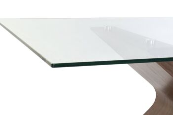 TABLE À MANGER EN VERRE MDF 180X100X76 BRUN FONCÉ MB178117 3